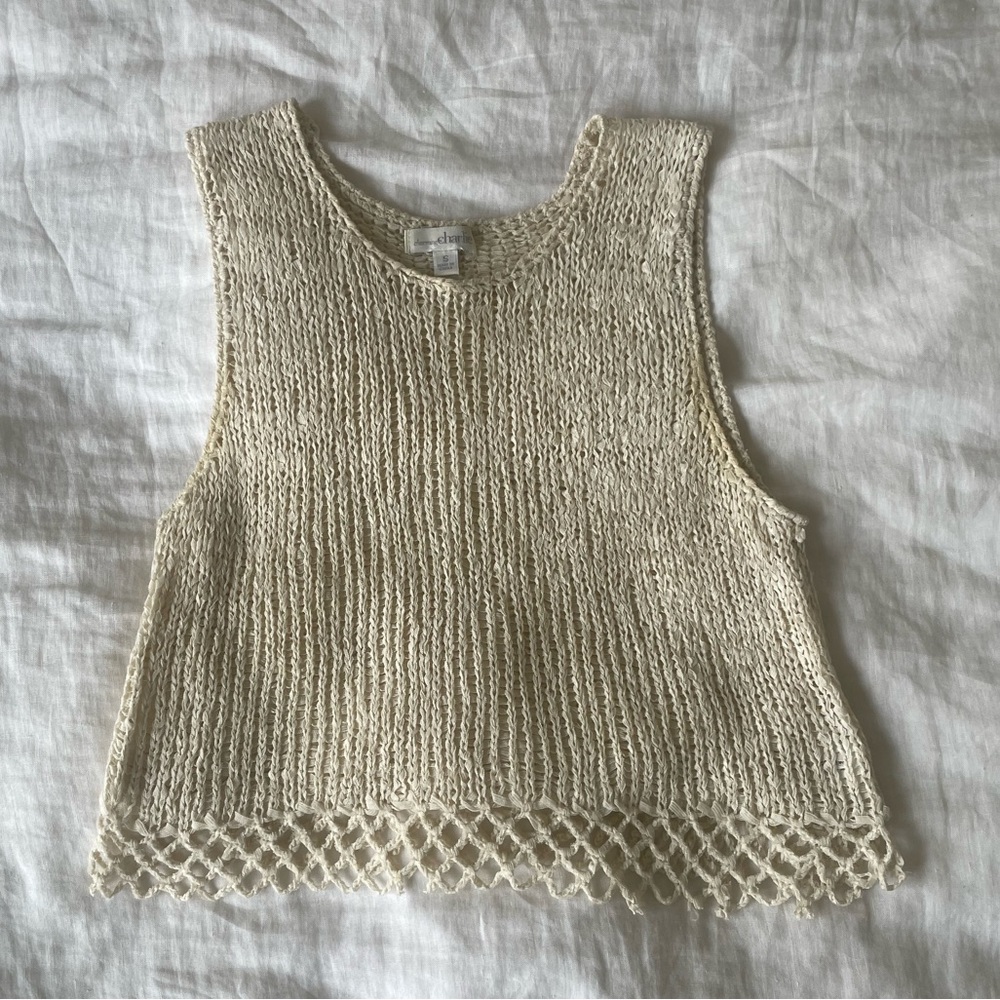 Cropped Crochet Tank Top